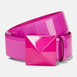 Valentino lacquered pink patent belt one stud size 80 Euc